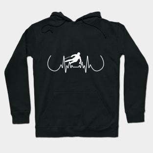 Skiing Heartbeat Hoodie